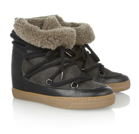 ISABEL MARANT Nowles shearling-lined leather concealed wedge boots