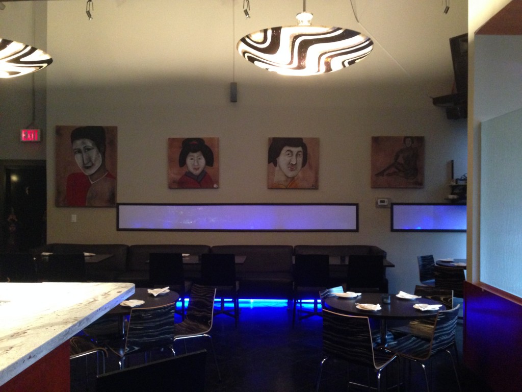 Katrina Olson-Mottahed art at blowfish sushi lounge Calgary